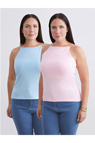 LC Waikiki Artı-Store Halter Neck Women's Tank Top, Made of Stretchy Cotton F...