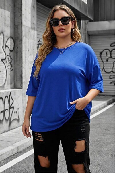 Oksit Mily Жіночий великий розмір Battal Basic Велосипедна комір бавовняна фу...