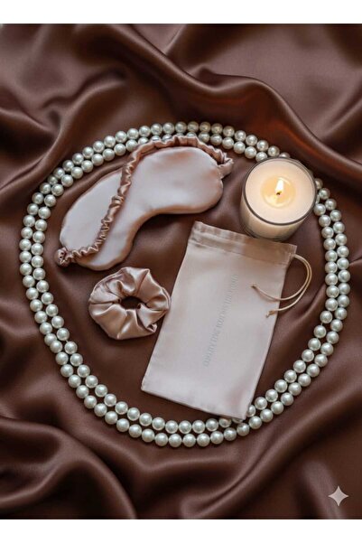 MPY GLOBAL Premium saten uyku bandı,saç tokası,3’lü hediye seti,seyahat uyku ...