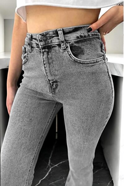 Livik Laia Women's Non-Fading Stretch Fabric High Waist Denim Smoked Flared J...