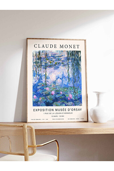 NinaStore Monet Sergisi Posteri Nilüferler Claude Monet Sanat Baskısı Çiçekli...