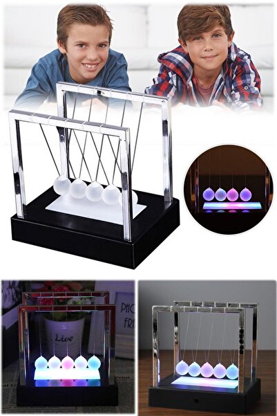 Munico Rengarenk Işıklı Dekoratif Masa Üstü Sonsuz Hareket Eden Çelik Toplar ...