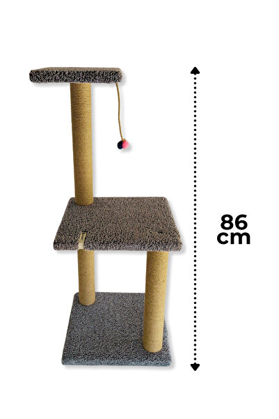ambarpet Two-Tier 86 cm Gray Cat Scratching Post