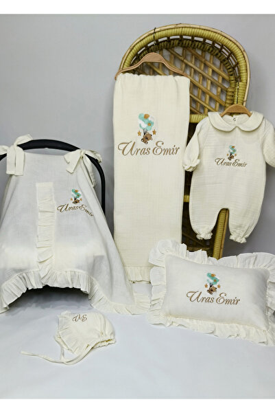 Nakisatolyemiz Yeni Doğan 4 Katlı % 100 Pamuklu Müslin İsme Özel Hastane Çıkı...