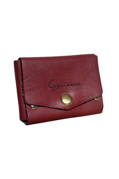 Germenicia Handcrafted Genuine Leather Card Holder Wallet – Minimal Design, Snap Closure