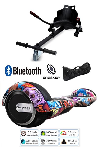 CityMate Elektrikli Kaykay Scooter Hoverboard Akıllı Dengeli + Hover Kart + Ç...