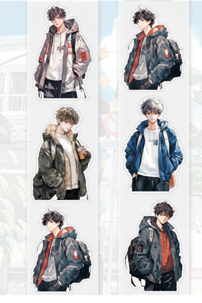 Kolbi Craft 6 Pcs Transparent Men Sticker Bullet Journal Scrapbook Laptop Age...