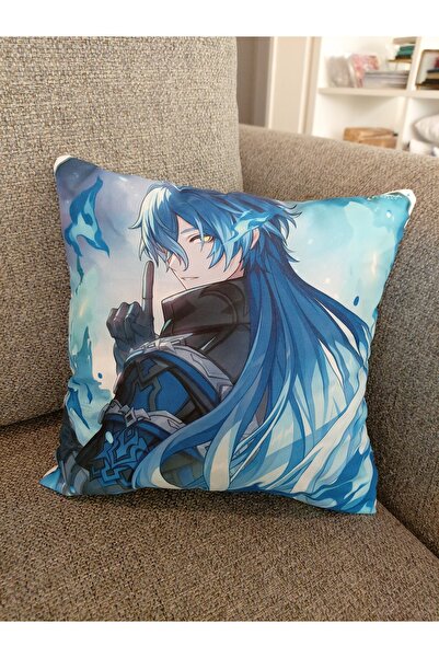 ganbarou art studio Genshin Impact Flins'li tek yönlü baskılı kırlent 25x25 c...