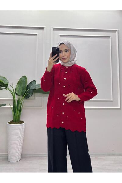 moda acar Pitpit Detailed Stone-Embellished Cardigan