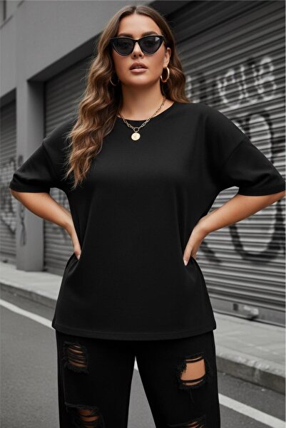 Oksit Mily Жіночий великий розмір Battal Basic Велосипедна комір бавовняна фу...