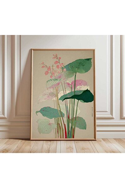 NinaStore Lotus Çiçeği Duvar Sanatı Japon Botanik Posteri Minimalist Çiçek Ba...