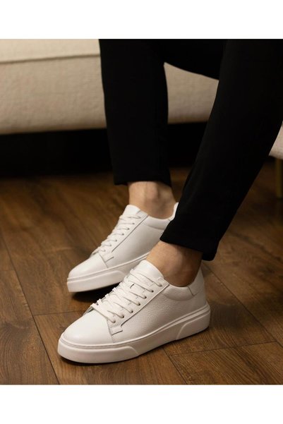 Taşpınar Ayakkabı 100% Genuine Leather Orthopedic Lightweight Men's Comfortable Daily Lightweight Anti-Sweat Large Size Sneaker Shoes. 37-50