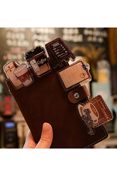 Kolbi Craft 1 Piece Coffee Themed Acrylic Clip Notebook Clip Latch