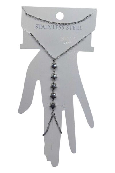 NKIE JEWELS Silver Color 5 Star Steel Şahmeran - 3507