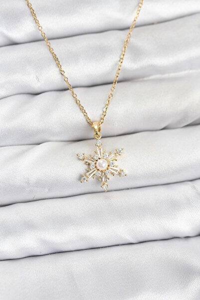 lowell home 316L Steel Chain Gold Color Snowflake Model Zircon Stone Women's ...