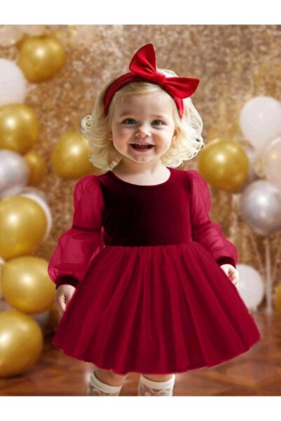 OEM Elegant velvet dress, cherry print, 6-9 months, 74 cm.