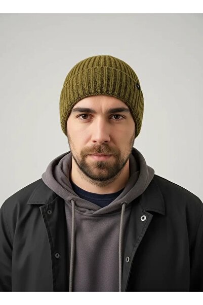 CANMODA Recien Unisex Khaki Gray Melange Knitted Beanie Standard