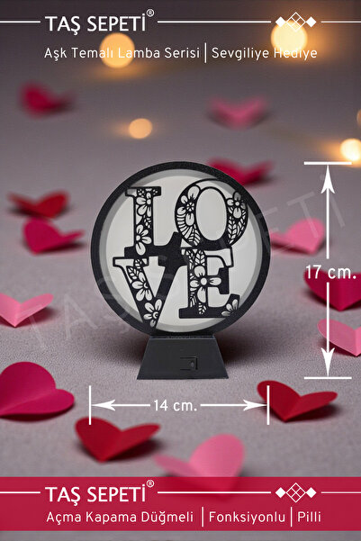 Sarkaç Sepeti Sevgiliye Özel Hediye Love Yazılı Çiçek Temalı | Sevgiliye Led ...