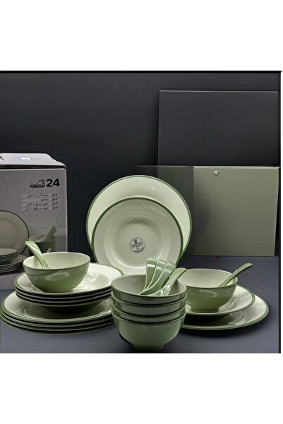 cc bin shihon A 24-piece melamine dinner set for 6 people, made of high-quali...