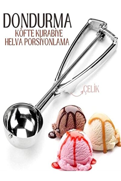 HİROS'H Küçük Boy Paslanmaz Çelik Dondurma Kaşığı – Pratik Mini Porsiyonlayıcı