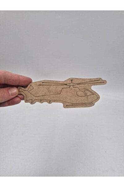 Mu Art Ahşap طائرة هليكوبتر خشبية للتلوين، نشاط فني للمدرسة، 15 سم