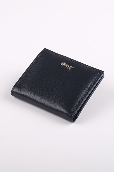 Ancora Leather Genuine Leather Women's Portfolio Rfid Protected-46500 Navy Blue