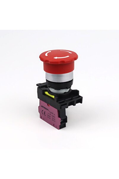 Jameson LA115-A Acil Stop Butonu Kırmızı - 660V 10A Pano Tipi (22 mm NC Kontak)