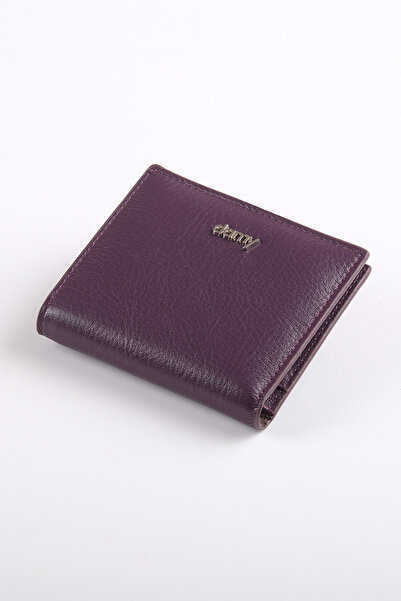 Ancora Leather محفظة نسائية من الجلد الطبيعي مع حماية RFID-46500 بلون البرقوق