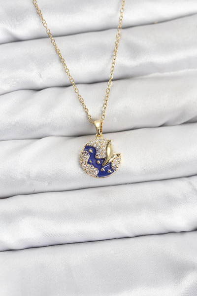 lowell home 316L Steel Chain Gold Color Night Model Zircon Stone Women's Neck...