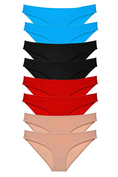 ALFA AKSESUAR 03 8 броя супер еко комплект дамски слипове с ликра, черни, чер...