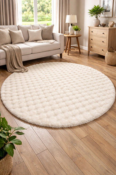 ALgorand Home Cream Soft Bubble Non-Slip Special Base Plush Carpet Runner