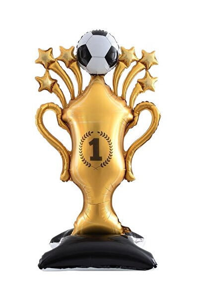 Patladı Gitti Futbol Kupası Şeklinde Dev Folyo Balon 81x150 cm – Gold Birinci...