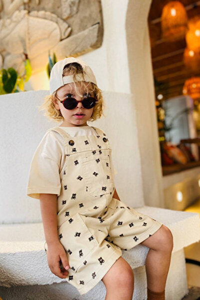 BABYİLAY Unisex Çocuk Denim Kot Salopet Bahçıvan Şort Tulum