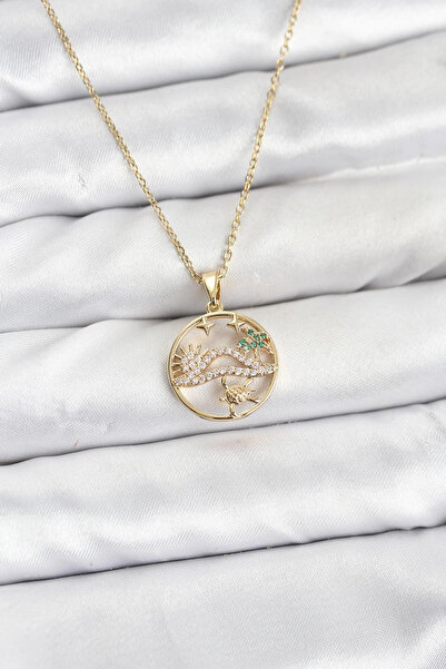 lowell home 316L Steel Chain Gold Color Lucky Necklace Model Zircon Stone Wom...