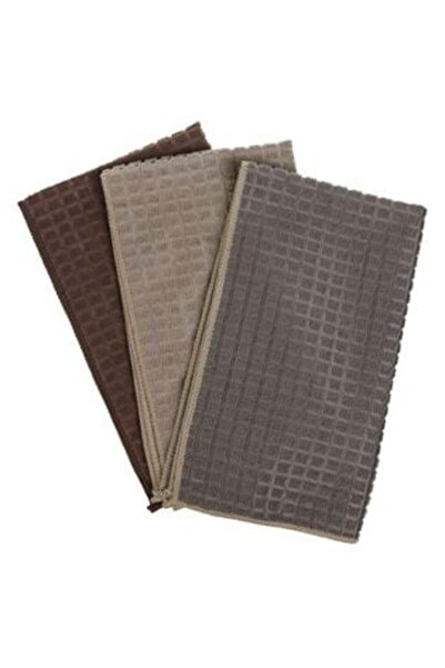 OEM Microfiber Towels Brown Beige Taupe Checkered 60 x 35 cm - 3 pcs
