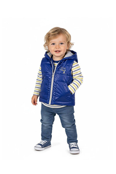 The-kid.co Baby Boy Hooded Puffer Vest – Sax