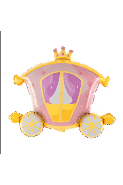 Öztürkpartievi Princess Themed Birthday Concept Princess Carriage Foil Balloon
