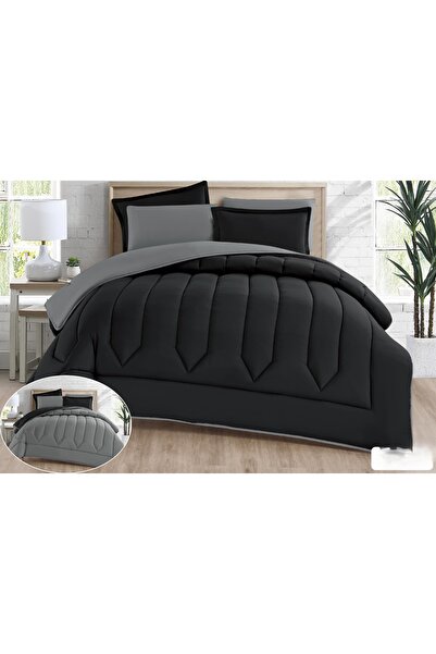 Red Rose Double bed comforter set with a hotel-style design, plain and revers...