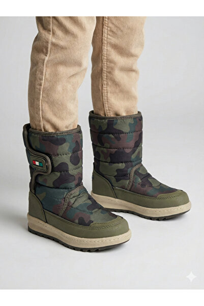 Bitmedeniste Μπότες χιονιού για αγόρια με καμουφλάζ και γούνα στο εσωτερικό μ...