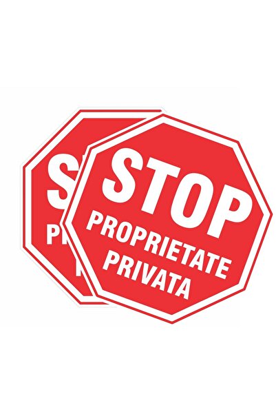 Generic (Unbranded) Set de 2 semne de avertizare STOP laminate 30x30cm