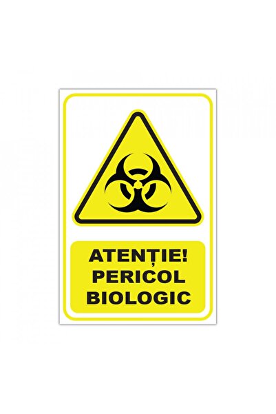 Generic (Unbranded) Autocolant de avertizare privind pericolul biologic, PVC,...