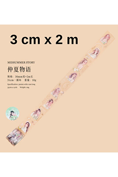 Mona Craftist Şeffaf Yeşil Kız Bant Rulo 3cmx2m Scrapbook Bullet Journal Ajan...