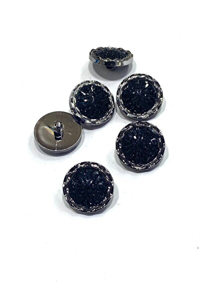 karantuhafiye Кнопка для жилета / Металізована / Чорна / 1,7 см / Набір з 6 ш...