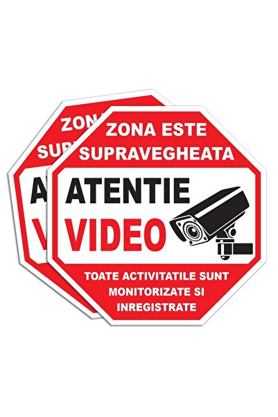 Generic (Unbranded) Set de 2 semne de avertizare pentru supraveghere video 30...