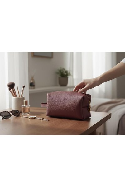NOVEZA Unisex Vegan Leather Personal Care Bag – Handcrafted, Daily Use, Travel and In-Bag Organizer