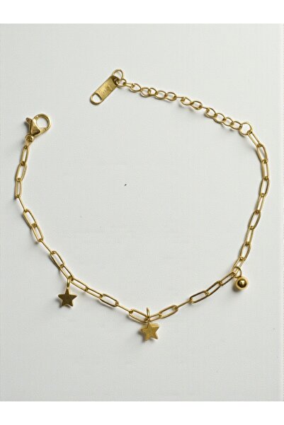 ATALYA ACCESSORY سوار من الفولاذ المقاوم للصدأ بتفاصيل على شكل نجمة - سوار نس...