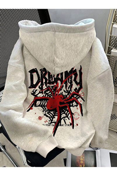 Marco Fresco سويت شيرت بقلنسوة مطبوع عليه عنكبوت حالم للجنسين قصة فضفاضة شادو...