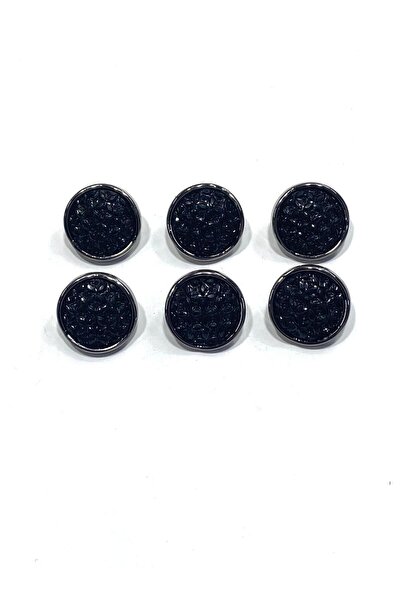 karantuhafiye زر معطف ترنش / معدني / أسود / 2.2 سم / مجموعة من 6 قطع MTZ3