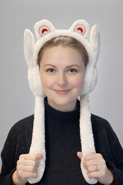 MD Moda Accessories سماعات أذن شتوية من القطيفة على شكل أذن لطيفة