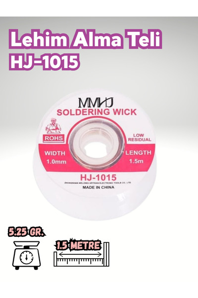 RoboPazar 1.0 mm 1.5 Metre Lehim Alma Teli (Bakır Örgü) – HJ-1015